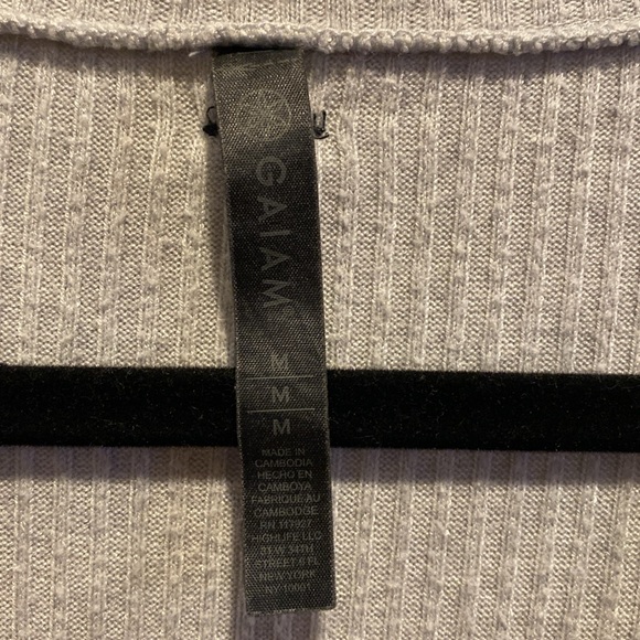 GAIAM duster cardigan ribbed gray button down - Picture 4 of 7